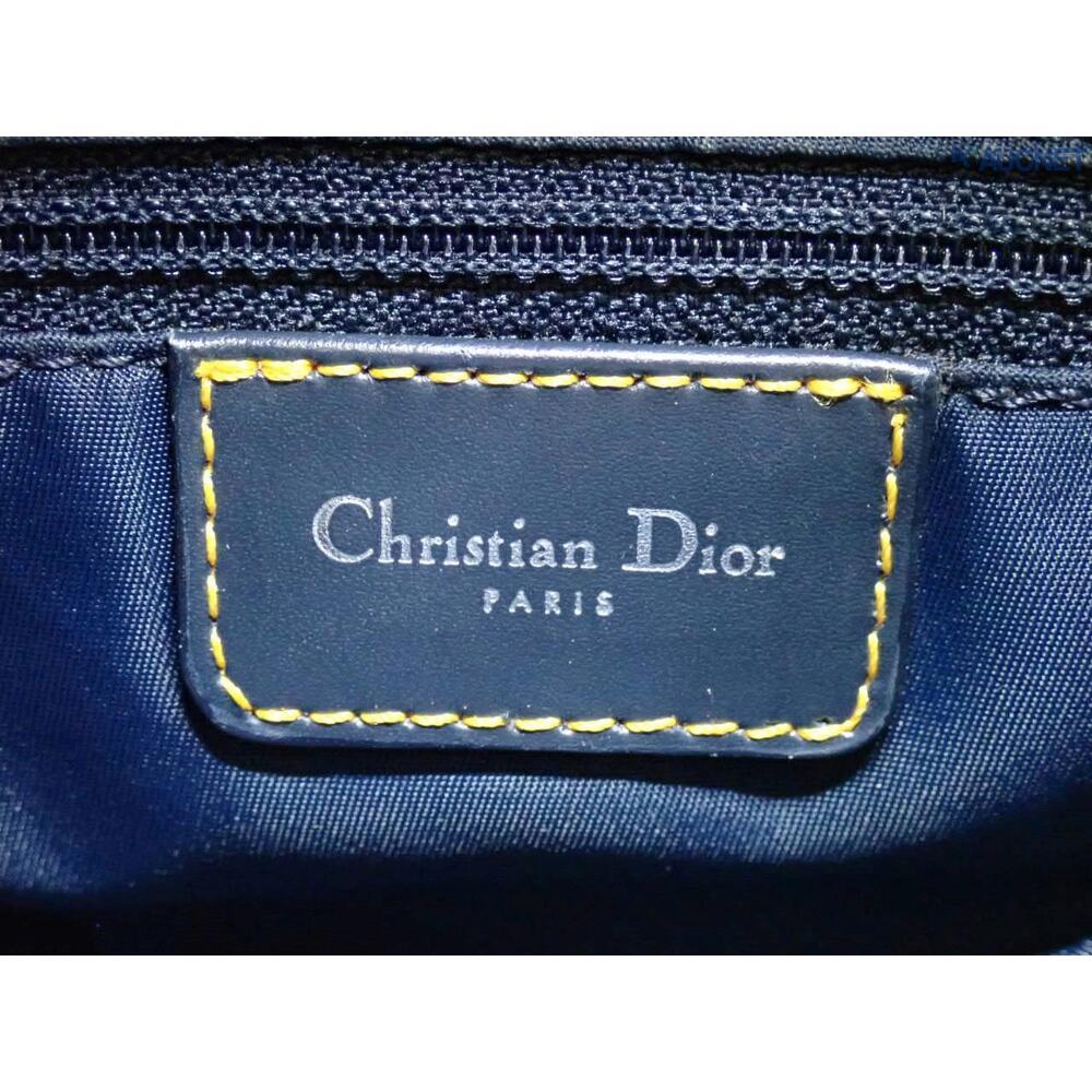 Christian Dior Saddle Bag Vintage Trotter Blue Diorissimo Shoulder Purse Oblique - Picture 6 of 15